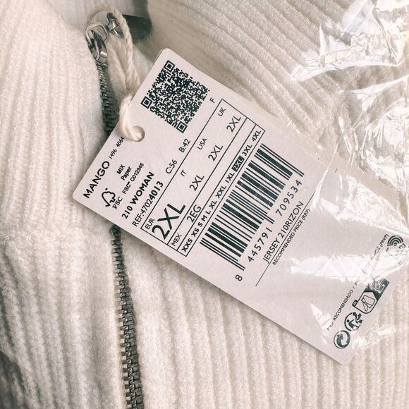 Mango Striped Sweater With Zip New - Picture 7 of 10